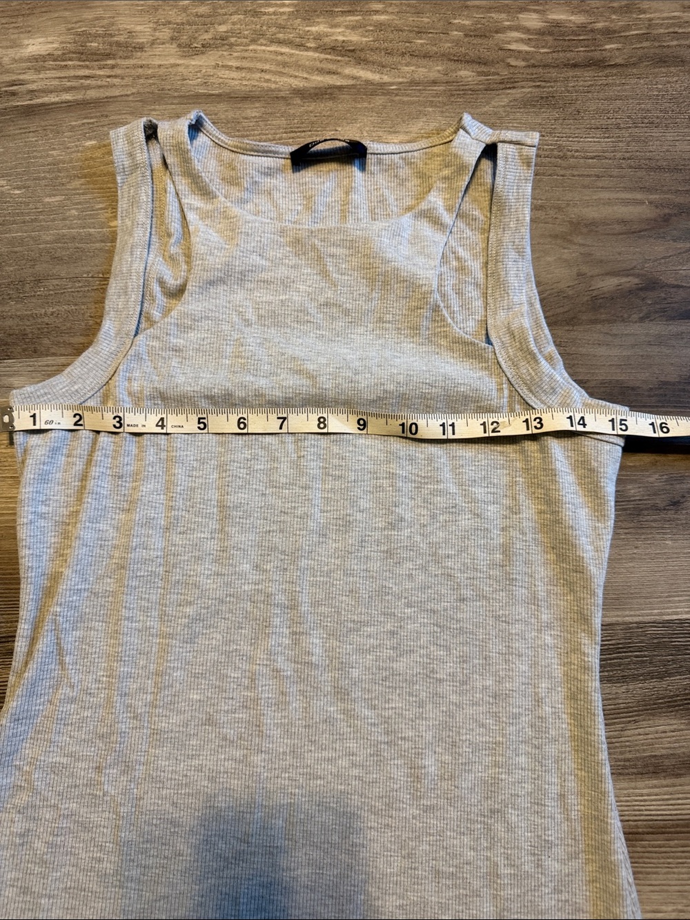 Doe & Rae Light Gray Ribbed Tank Top - Picture 2 of 4
